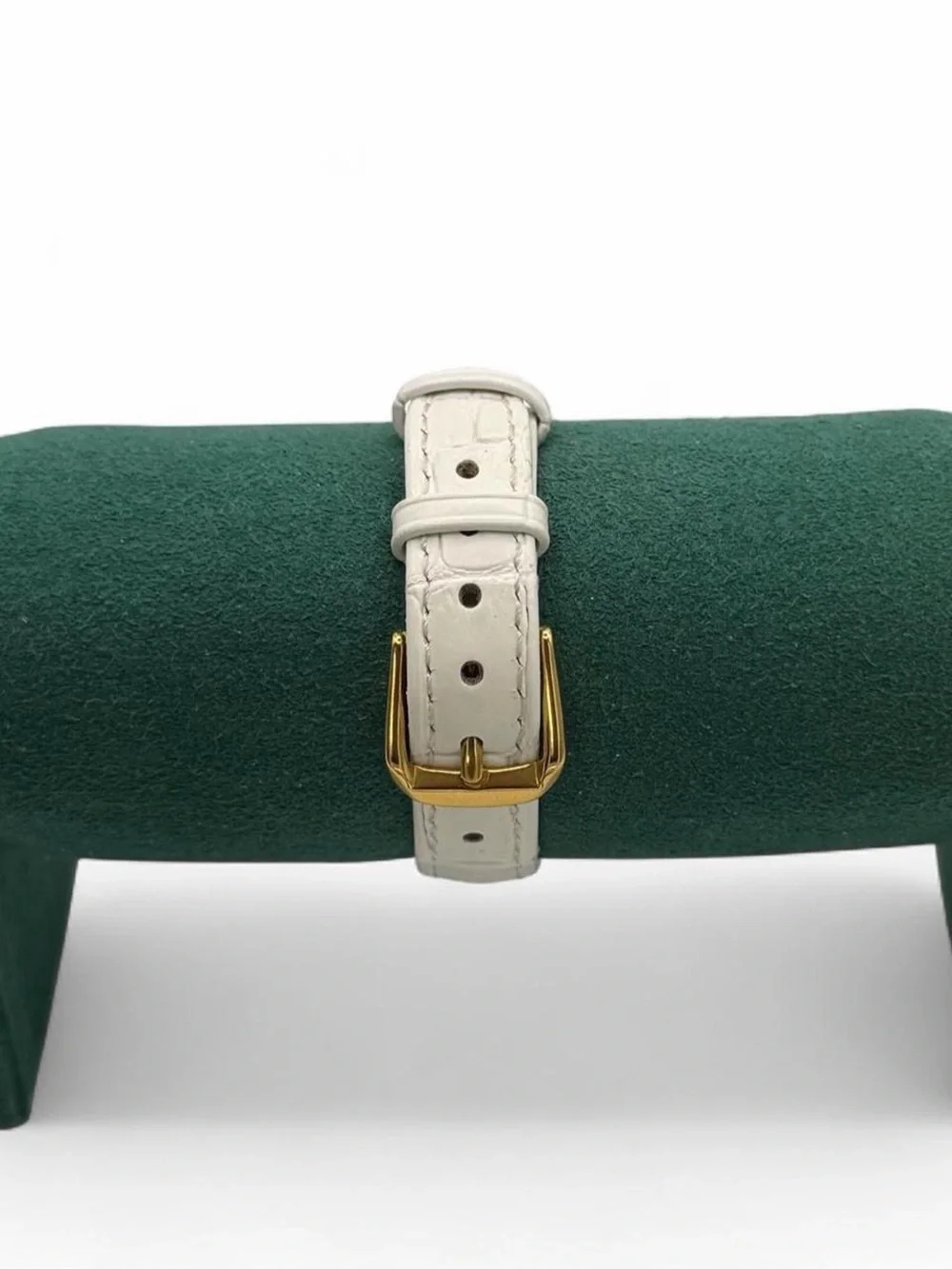 White Dial Gold-Tone Quartz Watch with White Strap